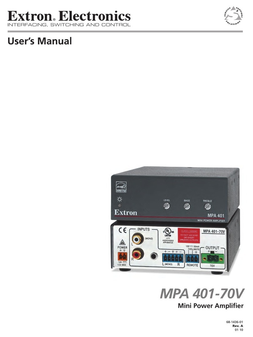 Extron electronics MPA 401-70V User manual Extron electronics MPA 401-70V User manual