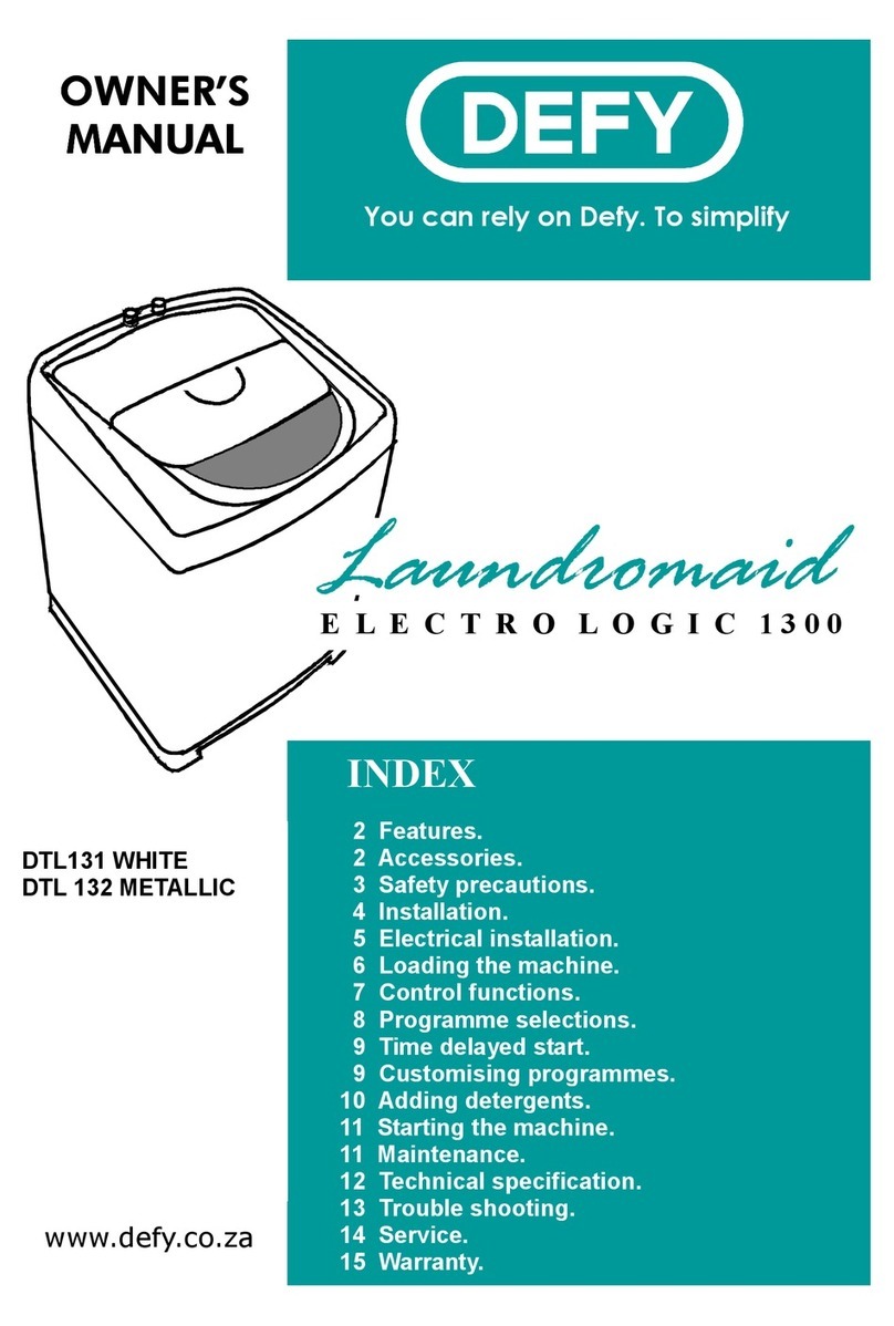 Defy Laundromaid Electro Logic 1300 DTL131 User manual Defy Laundromaid Electro Logic 1300 DTL131 User manual