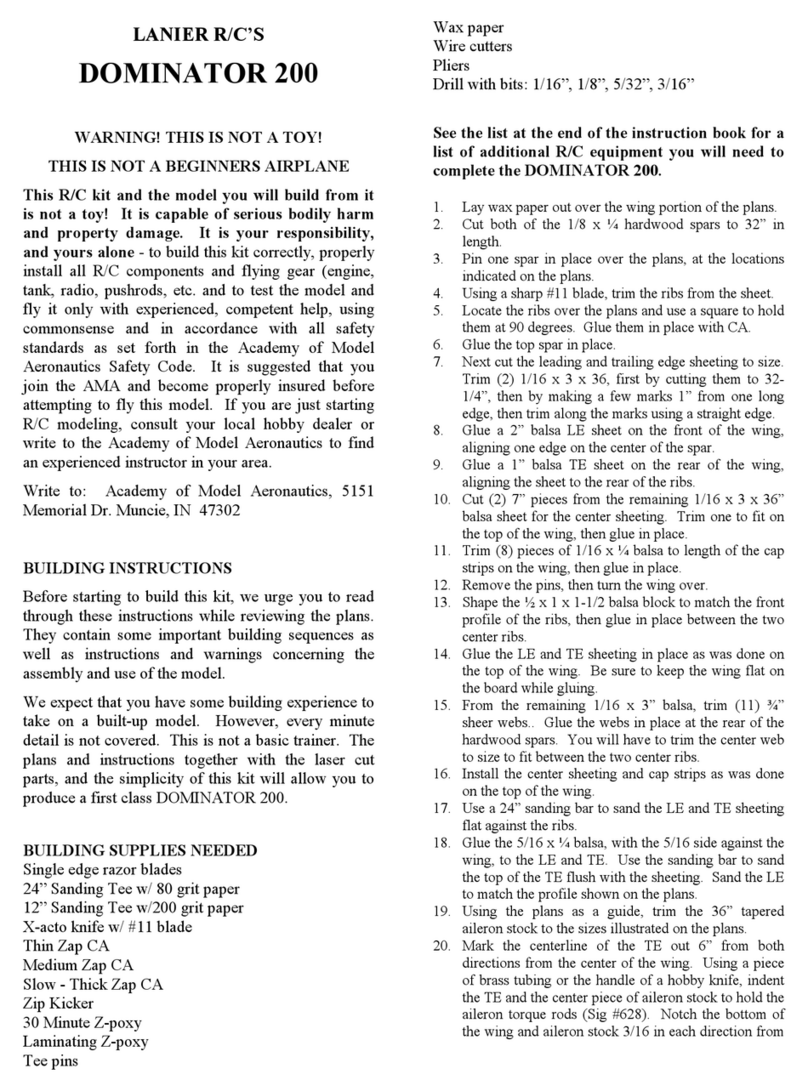 Lanier R/C MARINER 40 MK II ARF User manual Lanier R/C MARINER 40 MK II ARF User manual