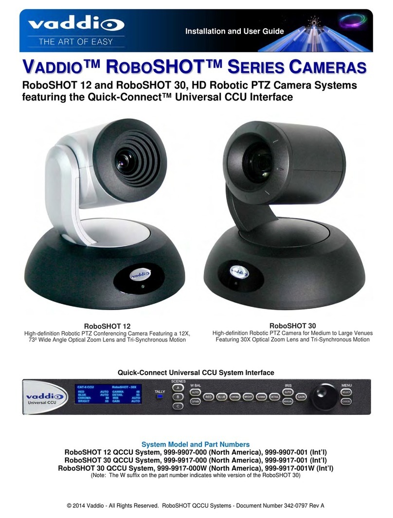 VADDIO RoboSHOT 12 User manual