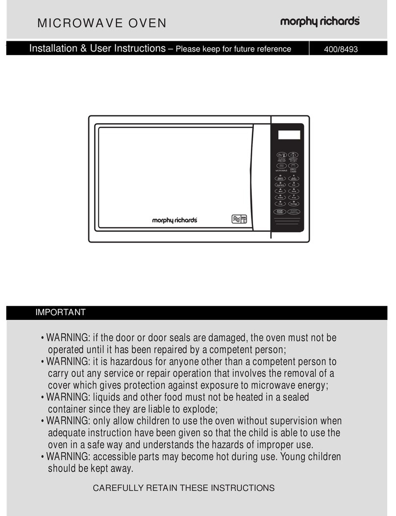 Morphy Richards EG820CFD-PM Installation & user's instructions