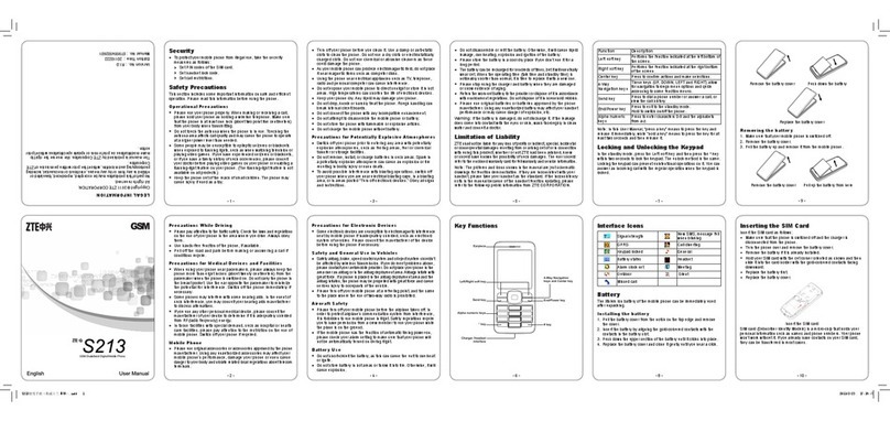 Zte S213 User manual