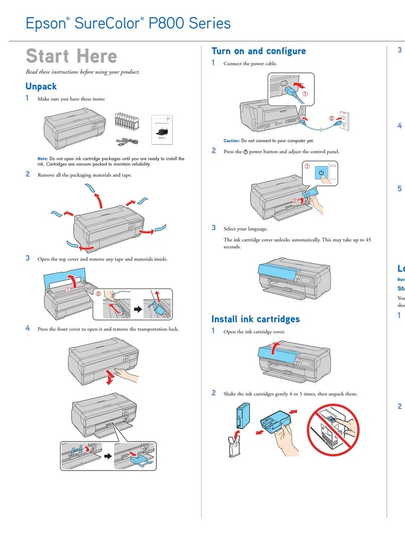 Epson SureColor P800 Instruction Manual
