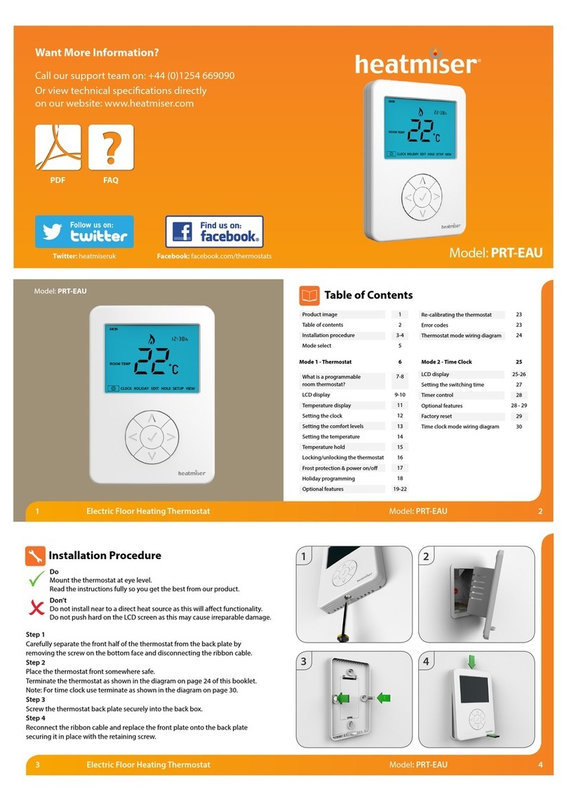 Heatmiser PRT-EAU1 User manual Heatmiser PRT-EAU1 User manual