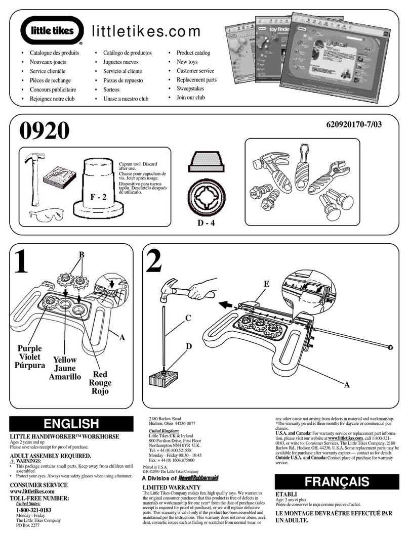 Little Tikes LITTLE HANDIWORKER 0920 Assembly instructions Little Tikes LITTLE HANDIWORKER 0920 Assembly instructions