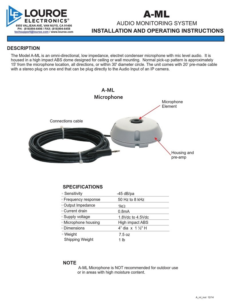Louroe Electronics A-ML Installation and operating instructions