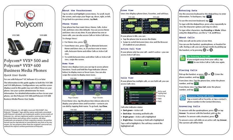Polycom VVX 500 series Instruction manual