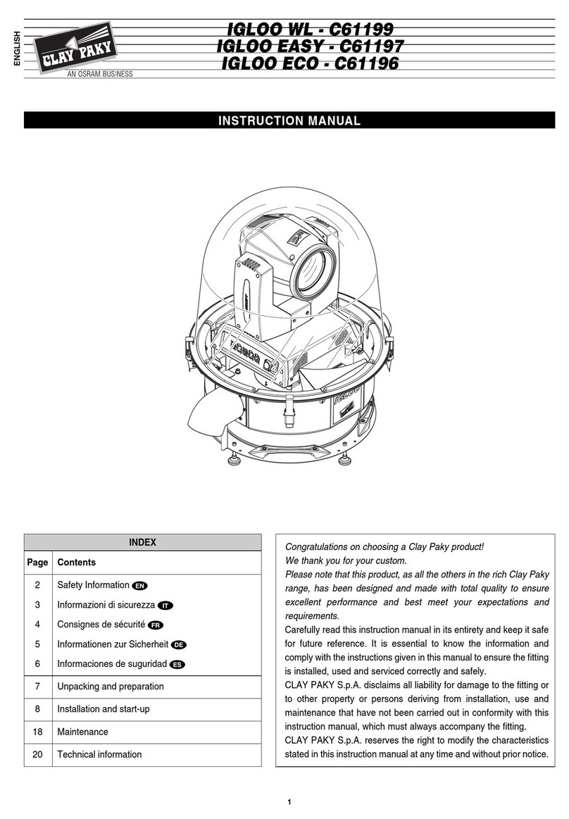 Claypaky IGLOO WL - C61199 User manual