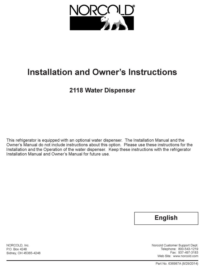 Norcold 2118 Installation and owner's instructions