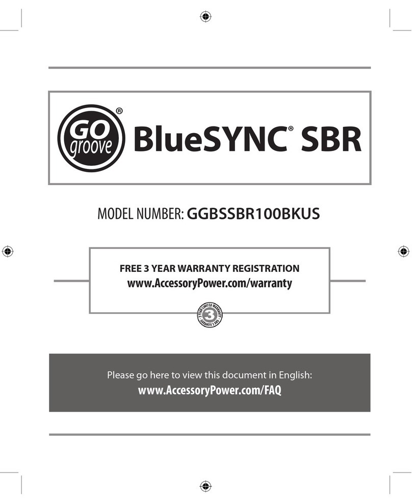 Go groove BlueSYNC SBR GGBSSBR100BKUS User manual