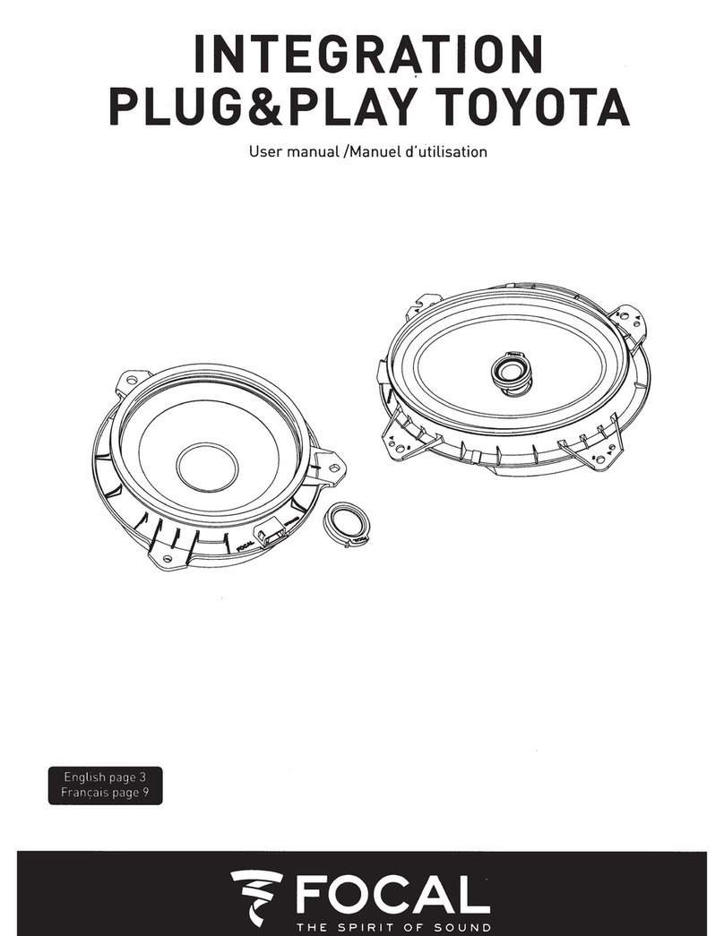 Focal INTEGRATION PLUG&PLAY TOYOTA User manual Focal INTEGRATION PLUG&PLAY TOYOTA User manual