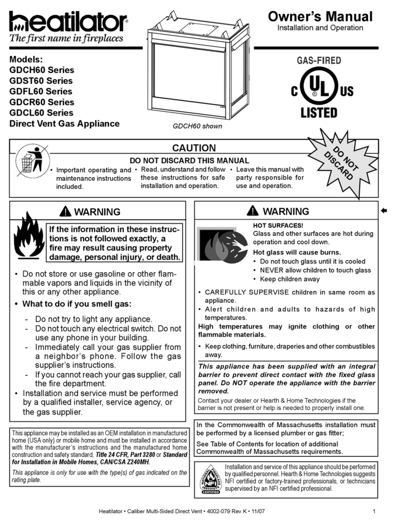 Heatilator GDCH60 Series User manual