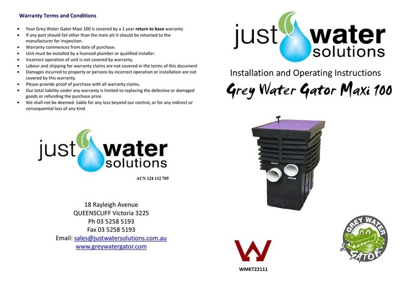 Just Water Solutions Grey Power Gator Maxi 100 Installation and operating instructions Just Water Solutions Grey Power Gator Maxi 100 Installation and operating instructions