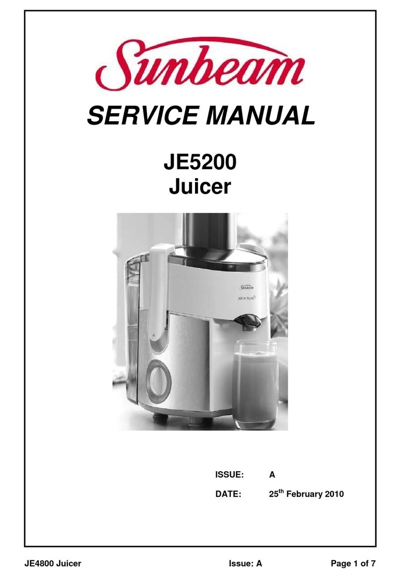 Sunbeam Juice Stream JE5200 Service manual