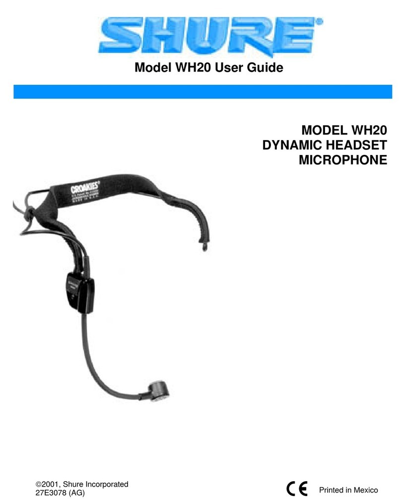 Shure WH20 User manual Shure WH20 User manual