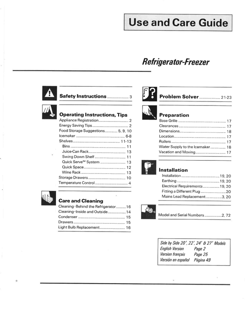 GE TFG20JRXA User manual