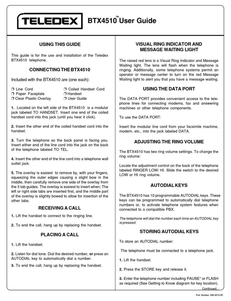Teledex BTX4510 user guide