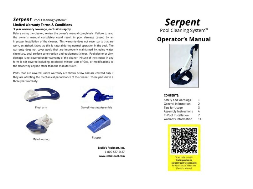 Serpent Pool Cleaning System User manual