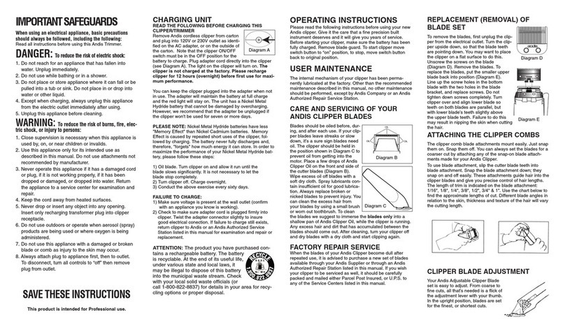Andis CC-1 User manual