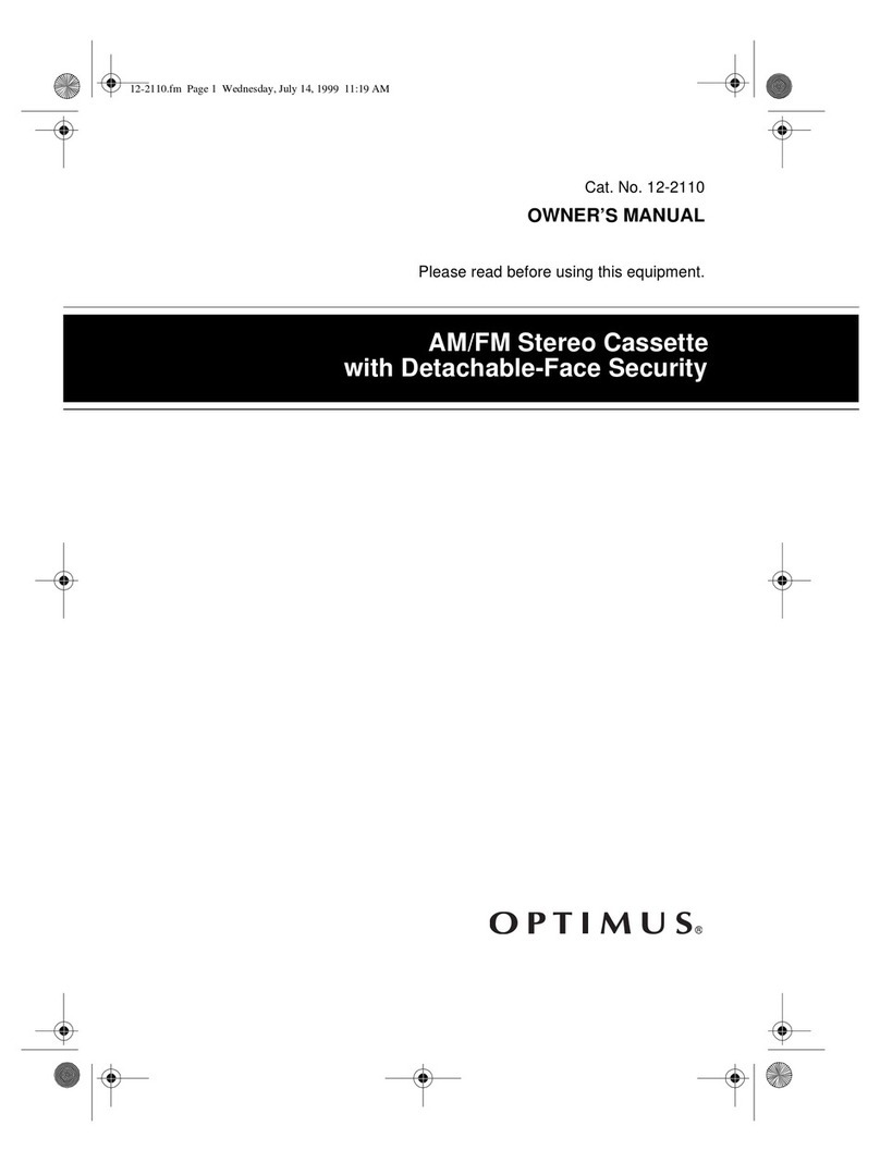 Optimus 12-2110 owner's manual