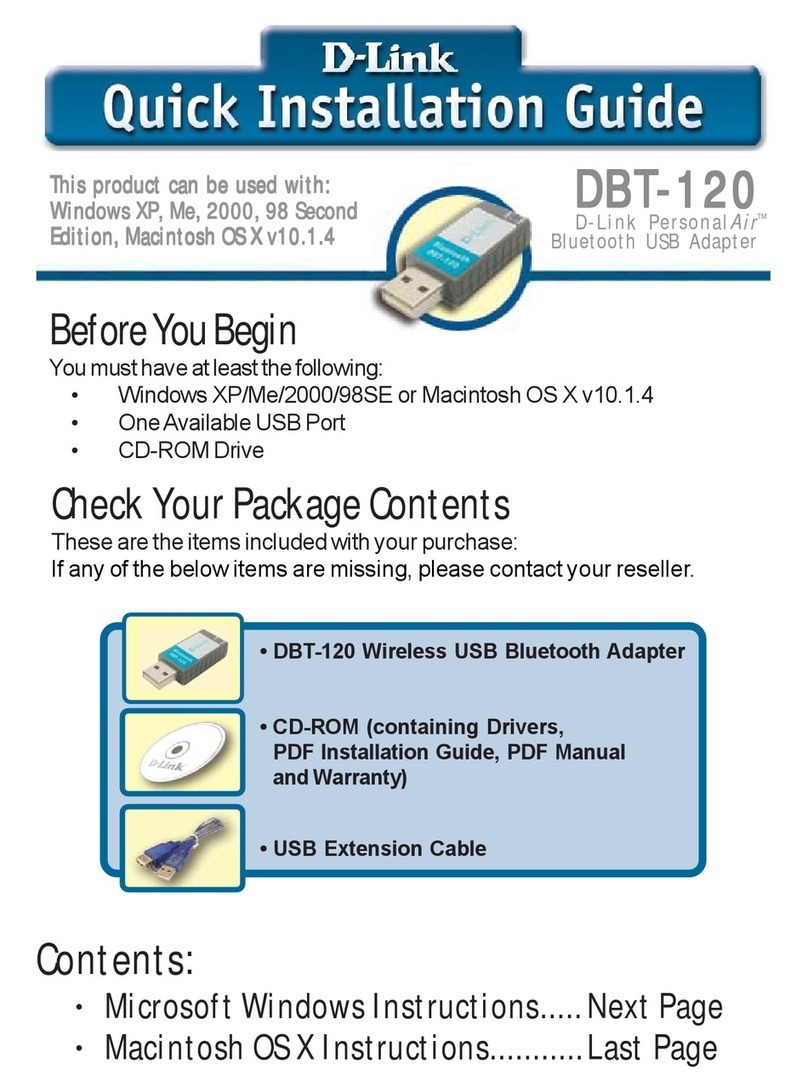 D-Link PersonalAir DBT-120 User manual