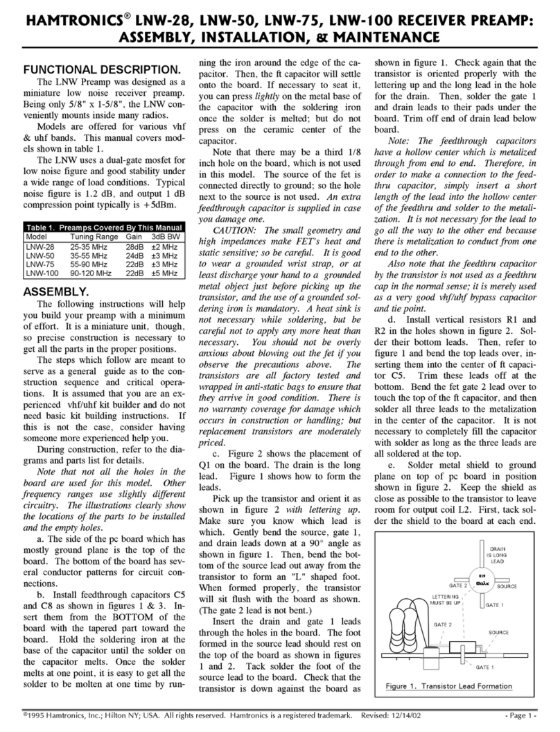 HAMTRONICS LNW-28 User manual