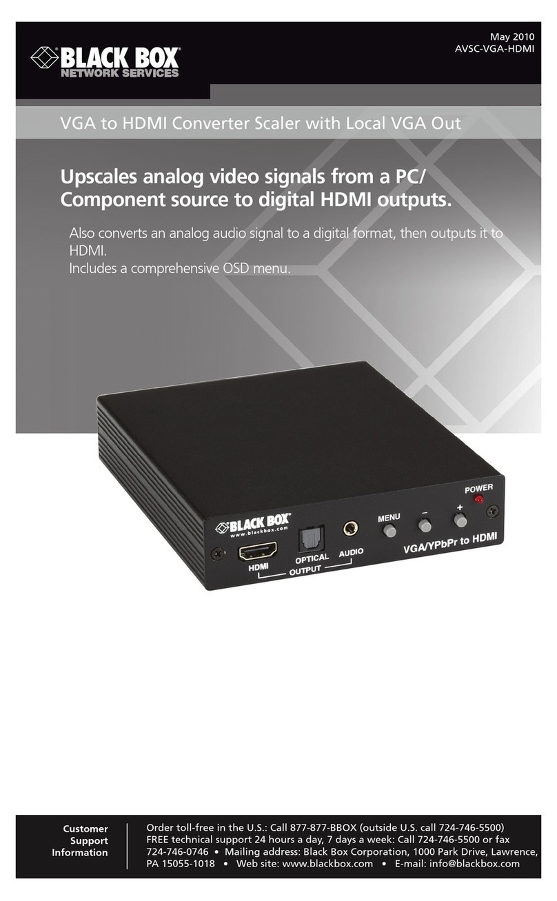 Black Box AVSC-VGA-HDMI User manual Black Box AVSC-VGA-HDMI User manual