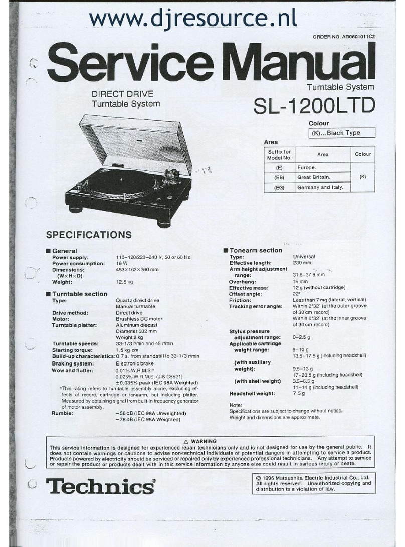 Technics SL-1200LTD User manual Technics SL-1200LTD User manual