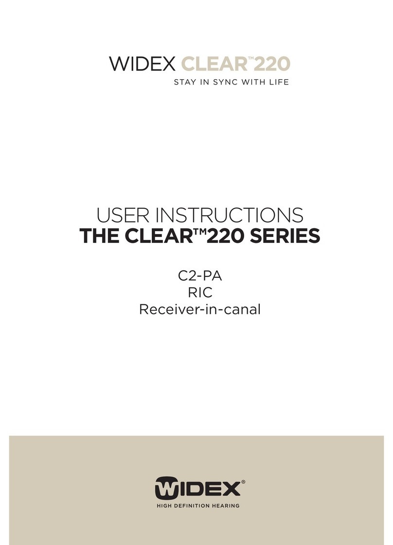Widex CLEAR 220 SERIES User instructions