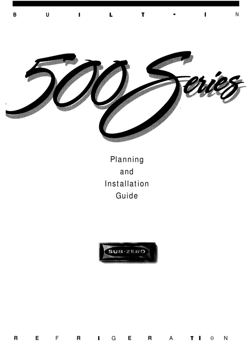 Sub-Zero 500 Series Planning and installation guide
