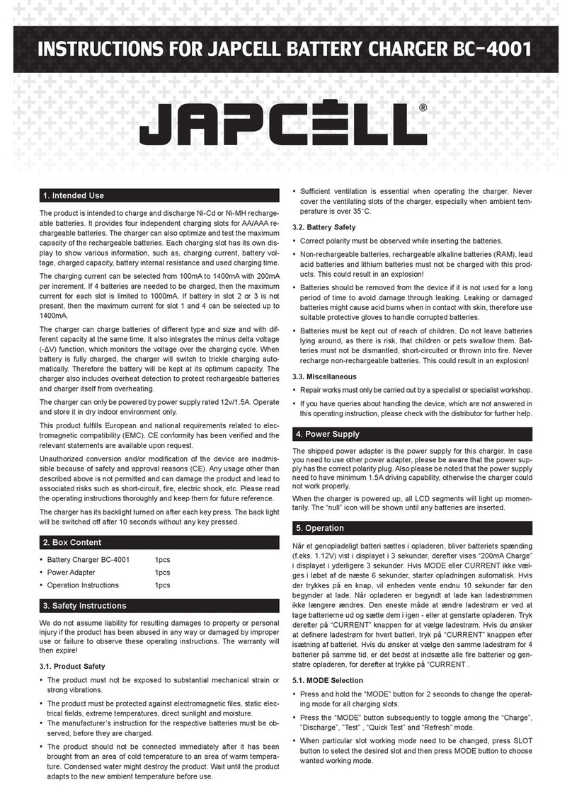 Japcell BC-4001 instructions