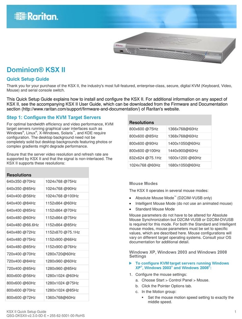 Raritan DOMINION KSX II Quick setup guide Raritan DOMINION KSX II Quick setup guide