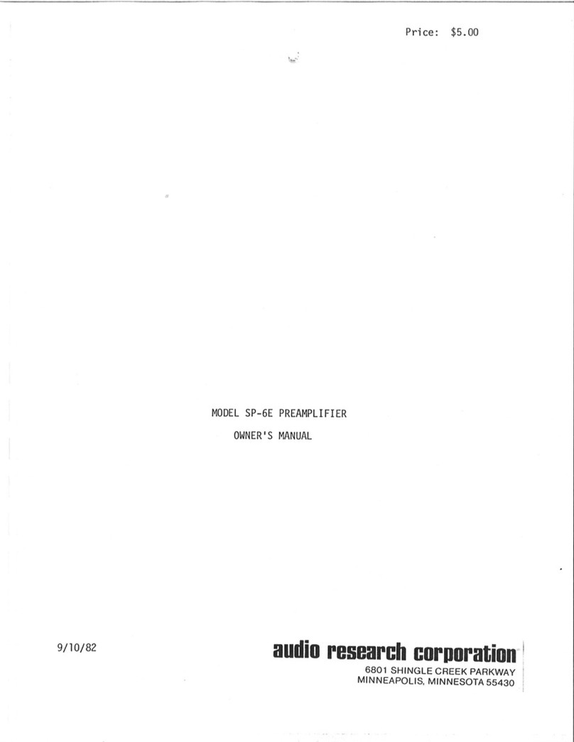 Audio Research SP-6E User manual