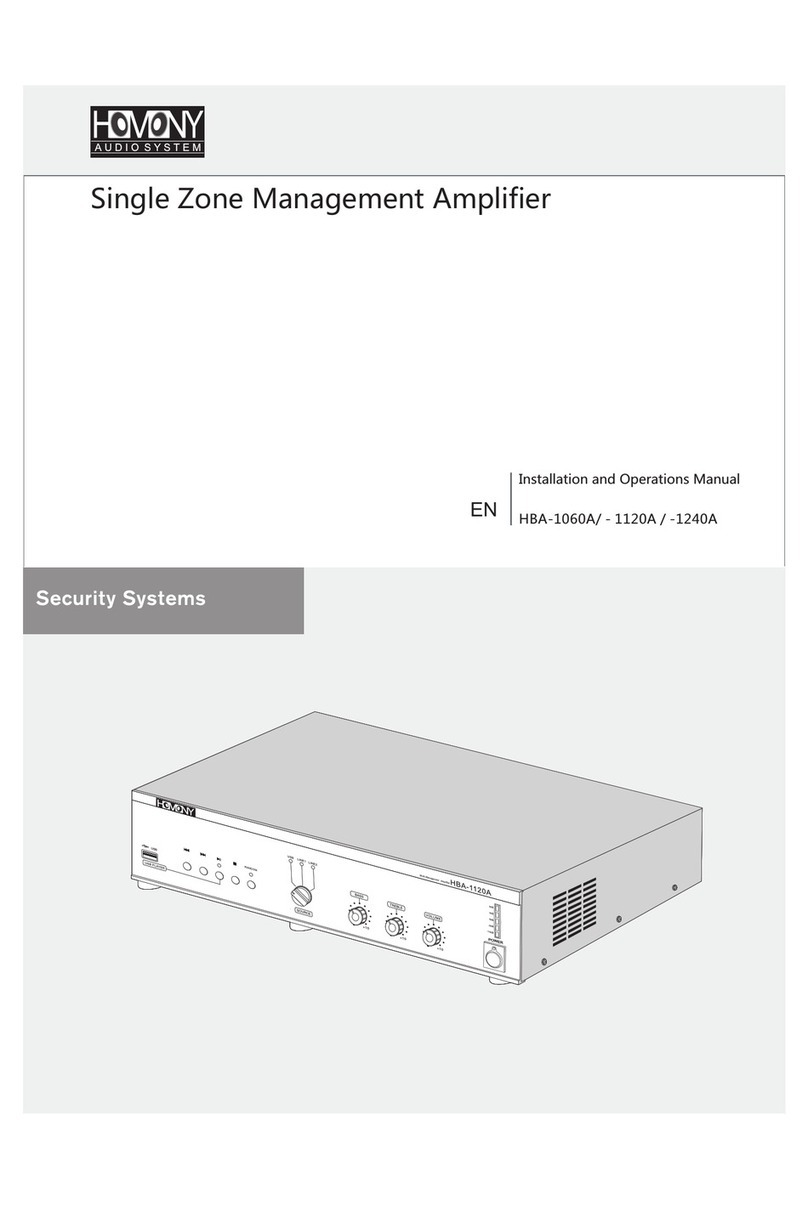 Homony HBA-1060A Installation and operation manual