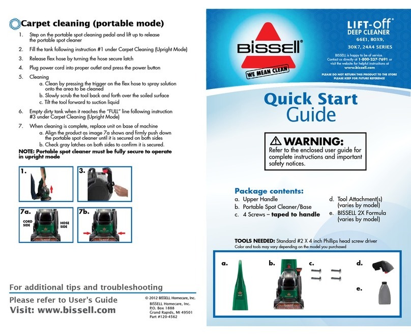 Bissell Lift-Off 66E1 SERIES quick start guide
