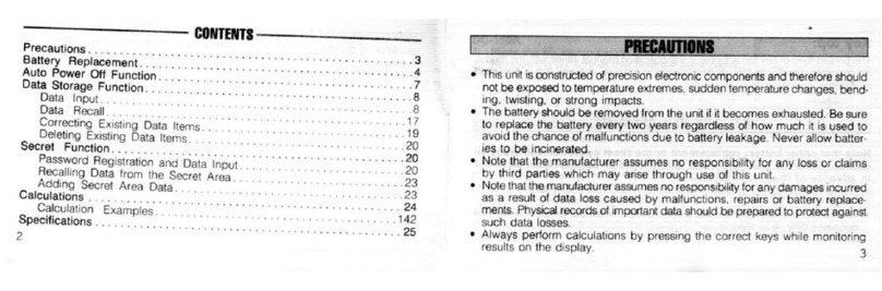 Casio DATA-CAL DC-150 User manual