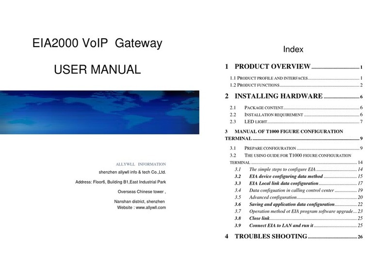 Shenzhen Allywll info & tech Co. EIA2000 user manual