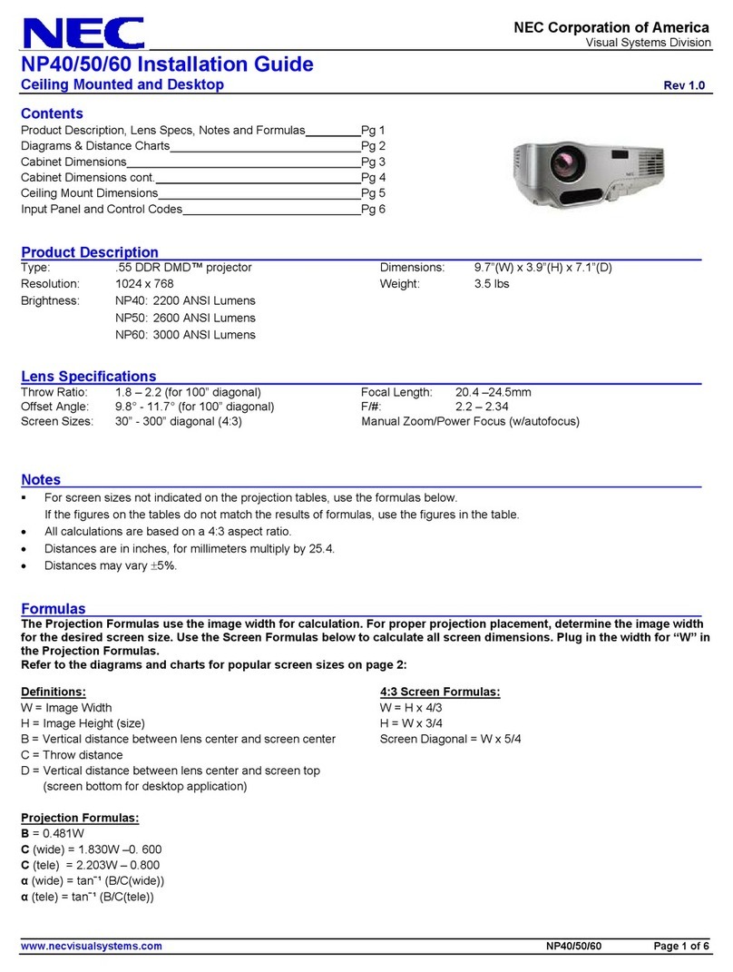 NEC NP40 User manual