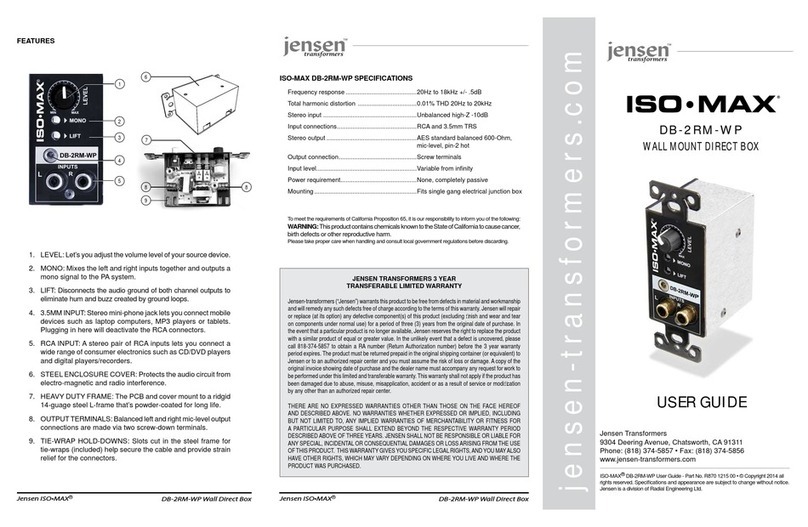 Jensen ISO-MAX DB-2RM-WP user guide
