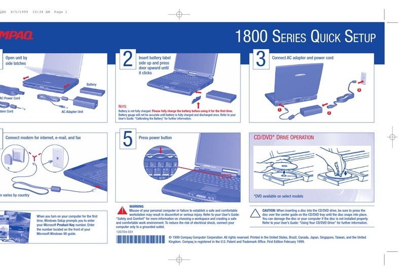 Compaq 1800 Series Specification sheet Compaq 1800 Series Specification sheet