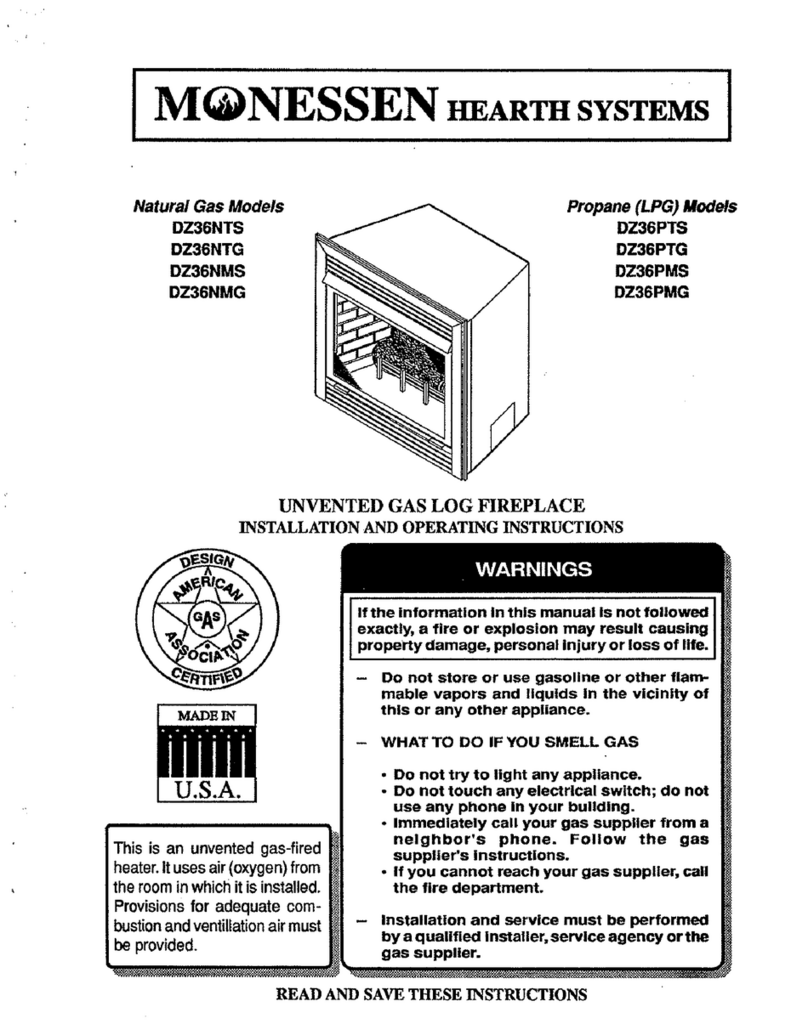 Monessen Hearth DZ36NTS User manual Monessen Hearth DZ36NTS User manual