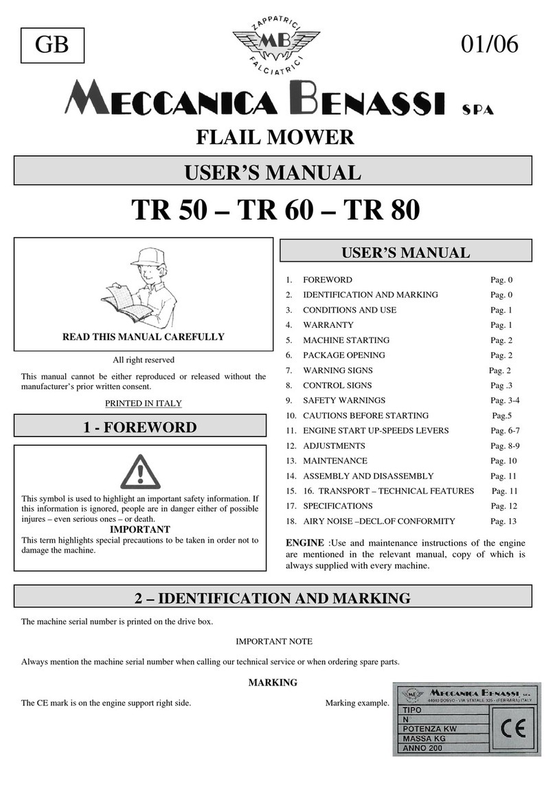 Meccanica Benassi TR 50 user manual Meccanica Benassi TR 50 user manual