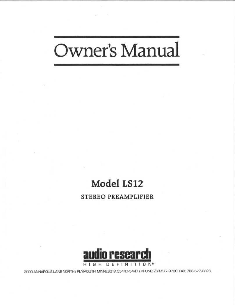 Audio Research LS12 User manual