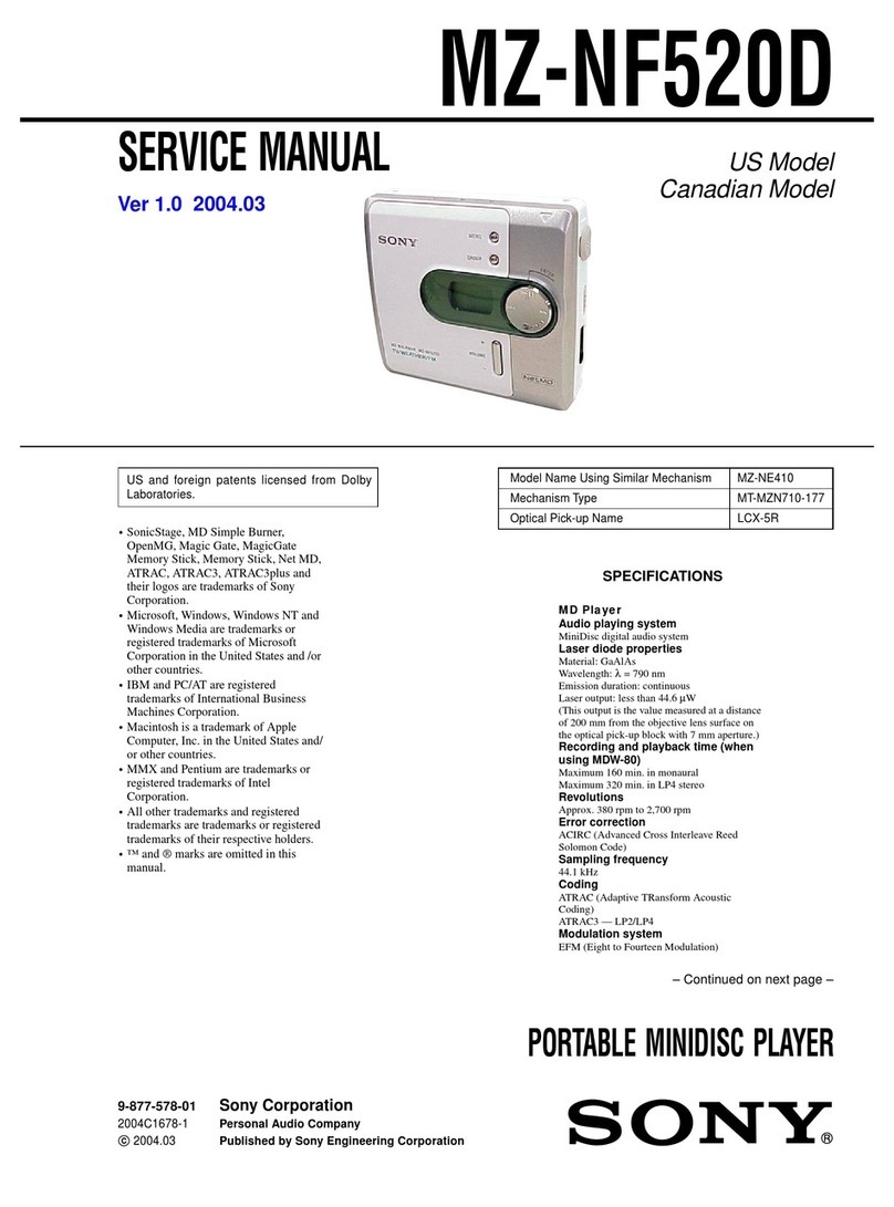 Sony Walkman MZ-NF520D Service manual