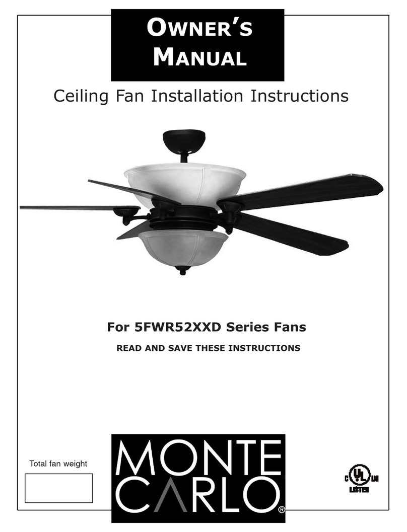 Monte Carlo Fan Company 5FWR52XXD Series User manual Monte Carlo Fan Company 5FWR52XXD Series User manual
