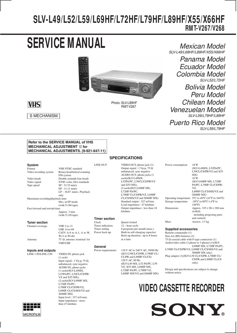 Sony POWER TRILOGIC SLV-L49 MX User manual