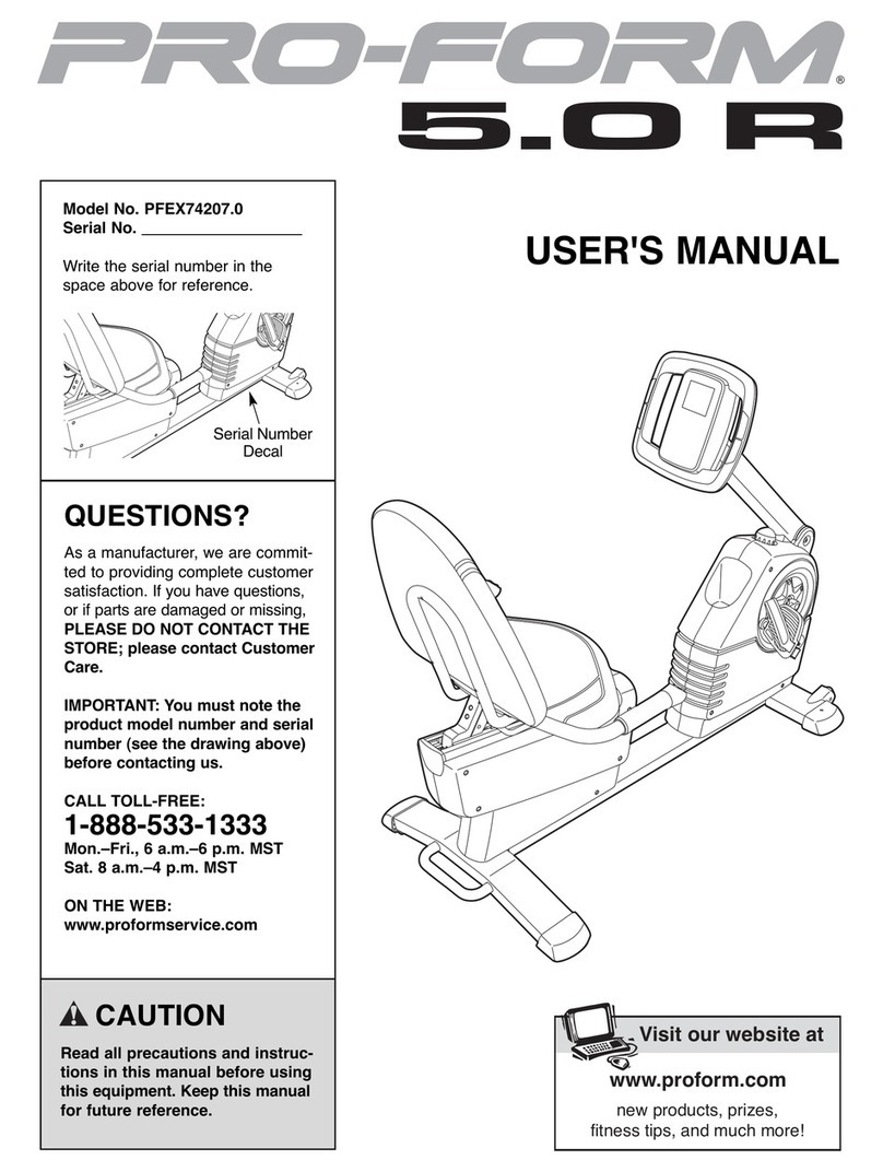 Pro-Form 5.0 R User manual