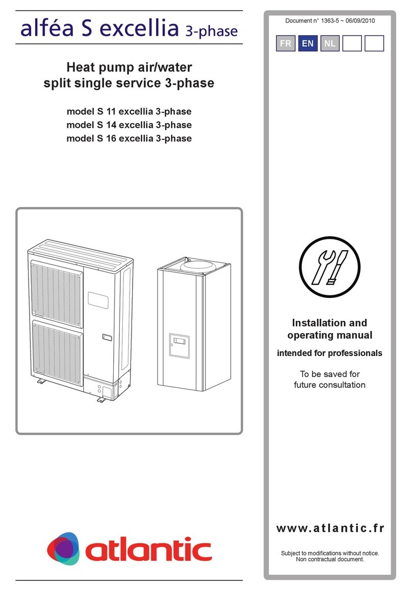 Atlantic alfea S14 excellia 3-phase Installation and operating manual