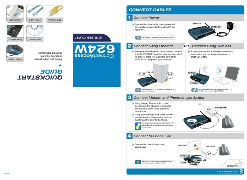 Open Networks iConnectAccess 624W quick start guide