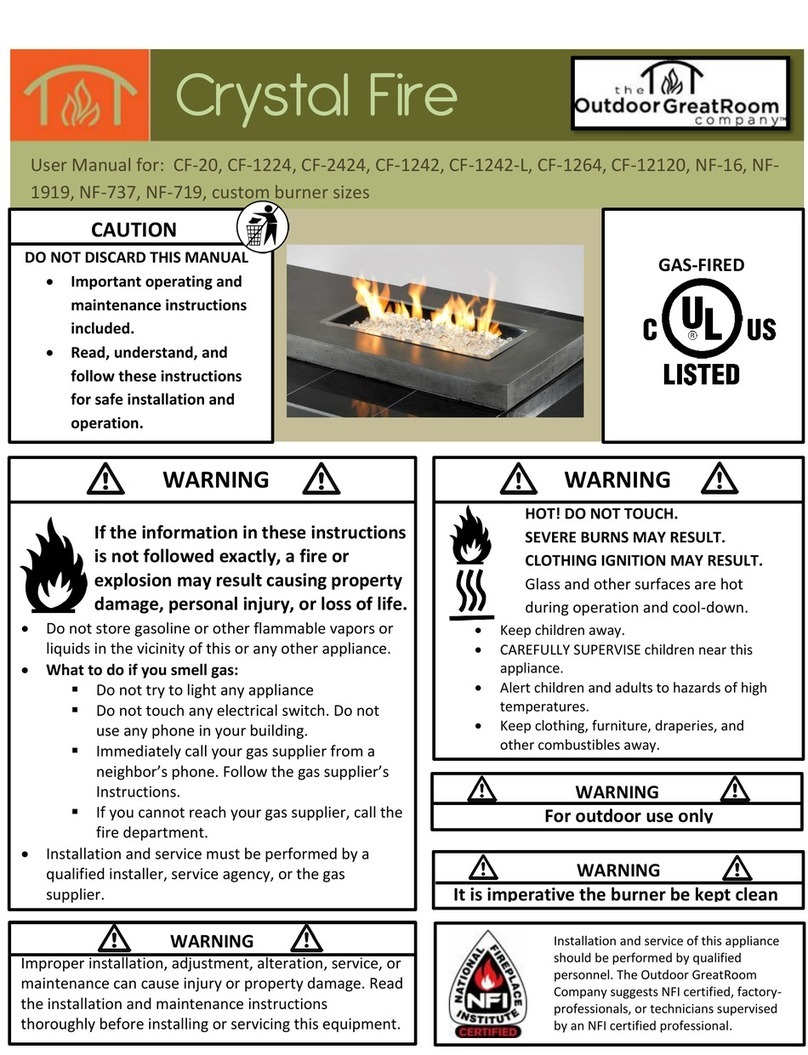 Outdoor GreatRoom Company Crystal Fire CF-20 user manual Outdoor GreatRoom Company Crystal Fire CF-20 user manual